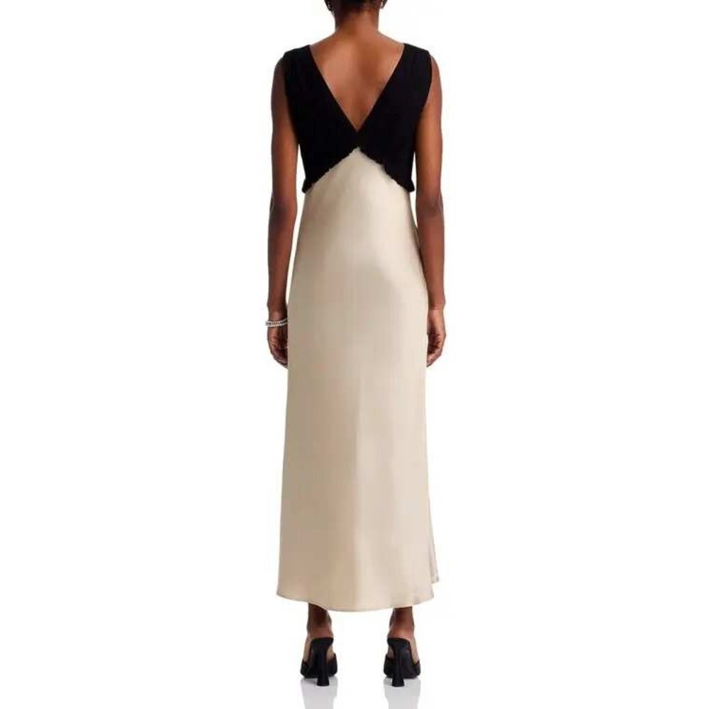 Rails Gilda Maxi Slip Dress XL Champagne Black Holiday Event Wedding Guest - Picture 2 of 13